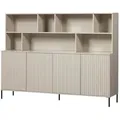 DAHEIM Wandschrank New Gravure Holz Grau
