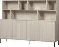 Buffet WOOOD "Gravu", beige (grau), B:200cm H:150cm T:44cm