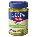Barilla Pesto Rustico Basilico & Zucchine 1 x 200g | Glutenfreie Italienische Pasta-Sauce mit Basilikum und Zucchini, vegane / vegetarische Nudel-Soße, grünes Pesto