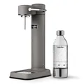 Aarke Carbonator 3, Wassersprudler aus Edelstahl im modernen Mattgrau Finish mit BPA-freier 1L PET-Flasche, Sprudelwasserbereiter für Leitungswasser, kompatibel mit 60L CO2-Zylindern