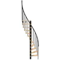 Minka Spindeltreppe Suono Smart 38 - 305,5cm Geschosshöhe Buche Schwarz für 140x78cm Deckenöffnung
