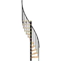 Wendeltreppe 12 Stufen - Erreichbare Höhe 2.47 Bis 3.05m - Schwarze Struktur Und Buchestufe - Durchmesser 140cm - Suon140/nh-12