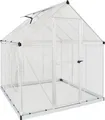 Palram - Canopia Aluminium Gewächshaus Hybrid 66 Silber 186x185x208 cm