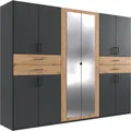 Wimex Kleiderschrank Taiga Kleiderschrank mit Spiegel mit Schubladen auf bequemer Höhe, Garderobe Schlafzimmerschrank