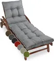 sunnypillow Liegenauflage 200 x 60 - Auflage für Gartenliege extra dick 13cm, Grau