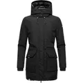 Navahoo Winterjacke Blizzardstorm Warm gefütterter Wintermantel mit Kapuze schwarz L (40)
