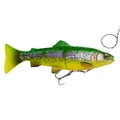 Savage Gear 4D Line Thru Trout - Gummiforelle Gummifisch, Farbe:Firetrout, Länge/Gewicht/Schwimmverhalten:20cm / 93g / langsam sinkend