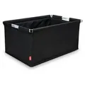Faltbox mit Alurahmen – Robuste Klappbox für Einkauf & Transport – Stabiler Boden & verstärkte Seiten – Hohe Belastbarkeit & langlebig – ... - Schwarz