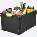 achilles Transportkiste, Big-Box Alu, Einkaufskorb, Klappbox mit Alurahmen, Transportbox, Kofferraumbox, Faltbox, 61,5x42x29cm (Schwarz)
