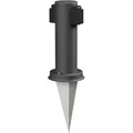 ledscom.de Garten-Steckdosen-Säule PORU mit Erdspieß für außen, 2-Fach, Edelstahl, anthrazit, rund, 27cm
