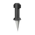 ledscom.de Garten-Steckdosen-Säule PORU mit Erdspieß für außen, 2-Fach, Edelstahl, anthrazit, rund, 27cm