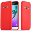 Cadorabo Hülle für Samsung Galaxy J1 2016 Schutzhülle in Rot Handyhülle TPU Silikon Etui Case Cover