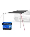 qeedo Motor Tarp Universal - für jedes Fahrzeug (3 Montage-Optionen) - UV-Schutz (UV80) Sonnensegel - inkl. Aufstellstangen, Saugnäpfe, Heringe und Abspannbänder - Für Camper, Campingbus, PKW