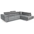 Ecksofa mit Schlaffunktion PASTI L-Form, Sofa Couch mit Bettkasten, Eckcouch, Schlafsofa, Couch mit Schlaffunktion Hellgrau Ottomane Links - Hellgrau