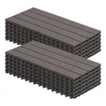 Woltu WPC-Fliesen, 12 St., Terrassendielen Holz-Optik 30x60cm mit klicksystem, coffee