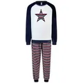comtessa Schlafanzug Iceberg Buddies (Set, 2 tlg., 2-teilig) Mädchen Pyjama Frottee lang Langarm Baumwolle Winter lila|weiß 164
