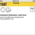 Hutmutter Din 1587 M 16 X 2 Messing Blank 25 Stk