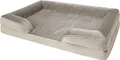 Orthopädisches Hundebett mit hohem Rand, abgesenktem Einstieg, waschbarem Bezug & rutschfester Unterseite