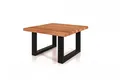 Natur24 Couchtisch Couchtisch Leeds Kernbuche 80x80x45 mit gestell Schwarz