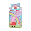 Peppa Pig Rainbow PEP016 Bettwäsche-Set für Einzelbett, Baumwolle (24BS125)