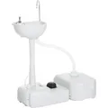 Outsunny Camping Waschbecken HDPE Hellgrau 83L x 50B x 103H cm