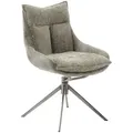 MCA PARKER 4 Fuß Stuhl Edelstahl/Stoffbezug 360° drehbar - Silber