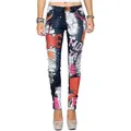 Cipo & Baxx Bikerjeans Damen Slim Fit Hose BA-WD399 mit Nieten Prints im Auffälligen Design blau 26