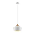 Lindby Hängeleuchte Vilsera, weiß, Metall/Holz, 26 cm, E27