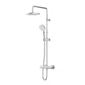 AM.PM Duschsystem Hit mit Thermostat, Wannen Duscharmatur Regendusche Duschsäule Brauseset mit Thermo F07TA400 Chrom