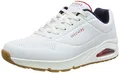 Skechers Herren Uno Stand On Air Sneaker, White Durabuck Navy Red Trim, 48.5 EU
