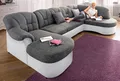 DOMO collection Wohnlandschaft FLORES 293x180x86 cm, hochwertig, komfortabel, U-Form, 3 Teile, wahlw. mit Bettfunktion, wahlw. mit Federkern, Unser Dauertiefpreis