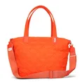 Zwei Damen Puffer Tasche Cleo CL200 gesteppter Shopper, quilted Tote Bag, ultraleicht, wasserabweisend, robust, als große Umhängetasche mit zusätzlichem langen Gurt tragbar (papaya)