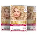 L'Oréal Paris Permanente Haarfarbe, 100% Grauhaarabdeckung, Haarfärbeset mit Coloration, Shampoo und 3-Fach Pflege Creme Farbe, Excellence Creme, 10 Lichtblond, 3 x 268 g