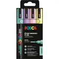 POSCA Pigmentmarker PC-5M, softe Farben, 4er Etui