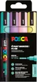 POSCA 182546 - POSCA Marker Set, 4 Acrylstifte Pastell PC-5M, Permanent Marker 1,8 - 2,5 mm Rundspitze