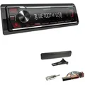 Kenwood KMM-BT209 1-DIN Autoradio Bluetooth USB AUX-In Short Body mit Einbauset für Ford Focus I 1998-2004 schwarz