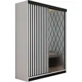 Kier Furniture Schiebetürenschrank, Weiß, Holzwerkstoff, 138x205x59 cm, Schlafzimmer, Kleiderschränke, Schwebetürenschränke