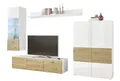 Anbauwand 4-tlg inkl. LED-Beleuchtung SARI-2 von HBZ Weiß / Artisan Eiche