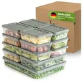 Viwares Stapelbare Gefrierdosen 13er Set, Gefrierfach & Kühlschrank Organizer mit Deckel, Frostfest bis -25°C, Wiederverwendbare Frischhaltedosen... - Grau