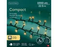 Lumineo LED-Lichterkette Lumineo Lichterkette COMPACT 1000 LED 22,5 m, Soft Gold, grünes Kabel, Indoor/Outdoor, dimmbar, 8h-Timer, 5 m Zuleitung