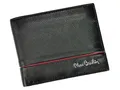 Pierre Cardin Herren-Brieftasche aus zerkleinertem Leder mit Kartenfächern, Münzfach, roter Henkel, Elegant, elegant