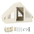 Outsunny aufblasbares Zelt Campingzelt mit Fenster, Tür, Personen: 3 (Familienzelt mit Aufbewahrungstasche, 1 tlg., Luftpumpe), Oxford Wasser- & Winddicht Glampingzelt für 4 Jahreszeiten