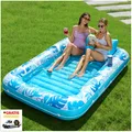 aufblasbarer tanning pool 85x57 cm blau pvc luftmatratze