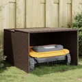 Mähroboter-Garage Braun 86x90x52/57 cm Poly Rattan