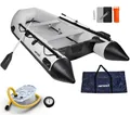 NEMAXX® Schlauchboot 380 cm, 7 Personen, 905 kg, Kategorie C, Aluboden, bis 30 PS – inkl. 2 Paddel, Pumpe, Manometer, Tasche & Reparaturset
