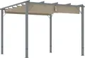 Outsunny Pergola ca. 3x3m Garten Pavillon mit magnetischen Pad, Terrassendachung aus Aluminium, Gartenpavillon mit verstellbares Dach, Freistehend, UV Schutz 30+, für Terrasse und Garten, Grau