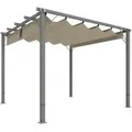Outsunny Pergola, Grau, Metall, 296x232x299 cm, Sonnen- & Sichtschutz, Pavillons & Pergolas, Pergolas