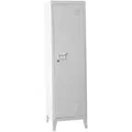 [en.casa] Einzelspind, Weiß, Metall, 2 Fächer, 38x137x38 cm, Garderobe, Garderobenschränke, Garderobenschränke