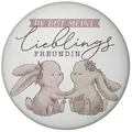 speecheese Magnet Hasen Magnet rund rund mit Spruch Du bist meine Lieblingsfreundin