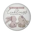 Hasen Magnet rund rund mit Spruch Du bist Meine Lieblingsfreundin Schwesterherz Freundin Pastell Kaninchen Freundschaftsgeschenk Geburtstag